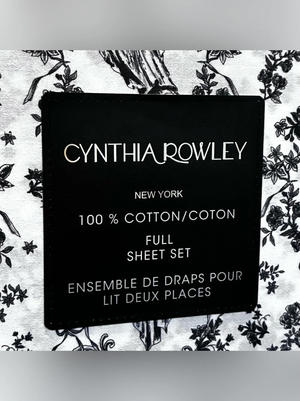 Cynthia Rowley Halloween Black & White Ghost Toile FULL‎ Sheet Set VIRAL Bedding